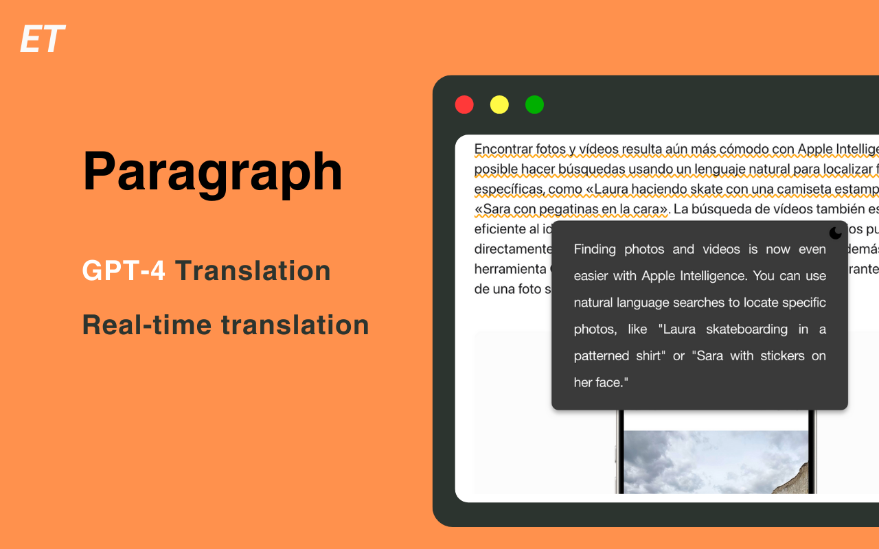 Precise Paragraph Translation Feature